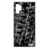 Coque Motif Feuilles pour Samsung Note 10+ Plus Silicone Jolie Noir SM N975F Fleurs Pas Cher Nature Gel 4G Effet Portable Gris pour Galaxy