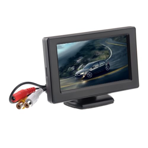 OSALADI 4.3-inch Car LCD Screen with Sunshade Dual -Input Rearview Parking Monitor for Car Led Backlit