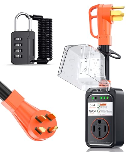 MICHIC RV Surge Protector 50 Amp Waterproof, Upgraded 12000 Joules RV Power Protector...