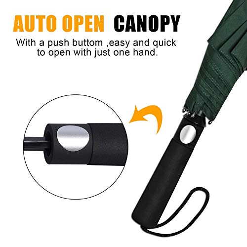 Image of G4Free 62 inch Portable Golf Umbrella Automatic Open Large Oversize Vented Double Canopy Windproof Waterproof Sport Umbrellas | Windproof Heavy Duty Umbrella, Automatic Open, Sport Umbrella, Durable, Waterproof Stick Umbrella, for Rain, for 2 People