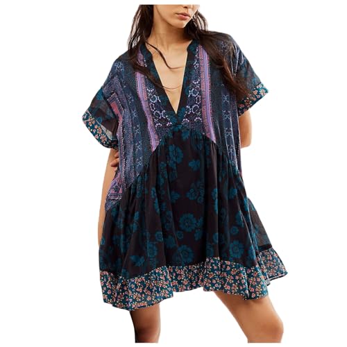 Robe d'été pour femmes vêtements élégants unis coupe mini à volants