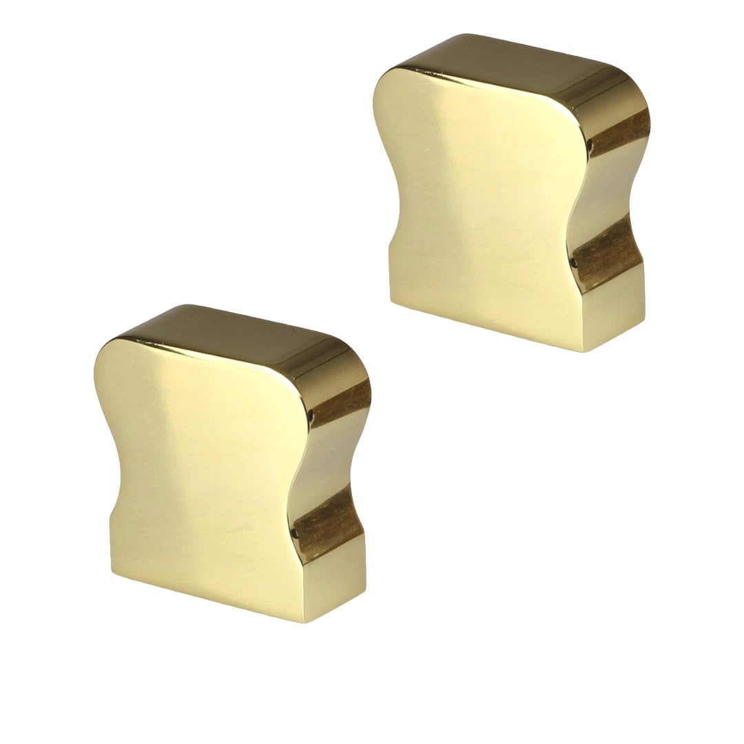 Brass HR Handrail End Caps Pair for HR Profile Handrails Modern Staircase Accessories Polished Finish - Jackson Woodturners