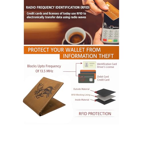 Image of Leather Wallet for Men - Slim Bifold RFID Wallet with Coin Pocket, Multiple Card Slots - Formal Men's Wallet - Gift Ready, Compact & Minimalist (Warrior Tan)