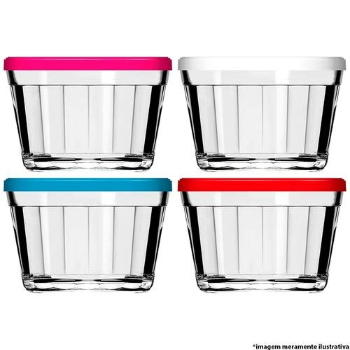 Conjunto 6 Potes de Vidro 350ml Nadir Figueredo