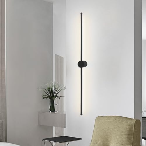 Luz de pared interior de bajo consumo aplique moderno negro de 30cm rotatorio con luz blanca