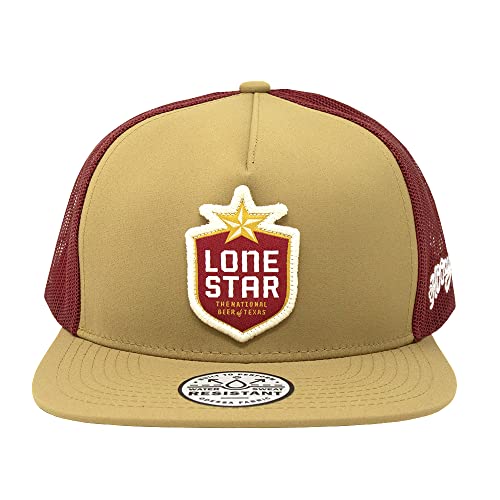 Image of HOOEY Lone Star Beer Patch Trucker Hat for Men, Adjustable Snapback Mesh Baseball Cap, 5-Panel Western Work Hat