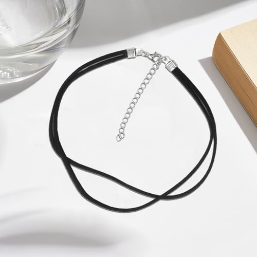 VOSSOT 3 Stück Choker Kette Damen Set Schwarz Samt Halsband Damen Verstellbar, Classic Black Velvet Choker Necklace für Frauen Cosplay Halloween Party Schmuck, Gothic Retro Collar Women Geschenk