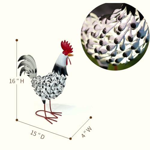 Statues solaires de jardin en forme de poule : cadeau idéal - 7