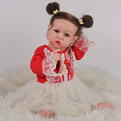 MWKL Nette Reborn Puppe Vollsilikon Körper Wiedergeburt Puppe Simulationspuppe Lebensechte Realistische Badebare Reborn… – Bild 6
