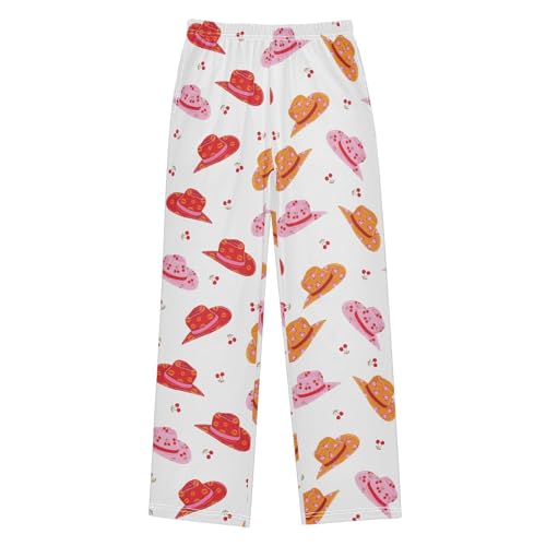 Boys' Pants Howdy Cowboy Hat Cherry Long Bottoms Jogger Pants Elastic Waist Trousers with Pockets S-XL