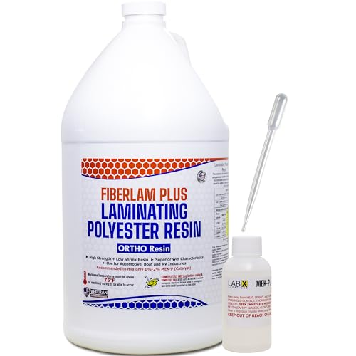FIBERLAM Plus 1-10G Polyester Resin 1-10 Gallon +MEKP Hardener; Low Viscosity Coating for Laminating