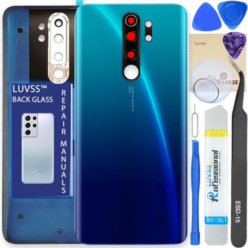Vitre arrière Xiaomi Redmi Note 8 Pro bleue en verre premium LUVSS pour réparation parfaite