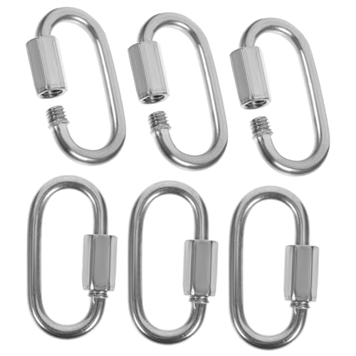 CIYODO 6pcs Stainless Steel Connection Buckle Chain Links Connectors Link Connectors Chain Connector Locking Quick Connectors Quick Link Replacement Locking Connectors