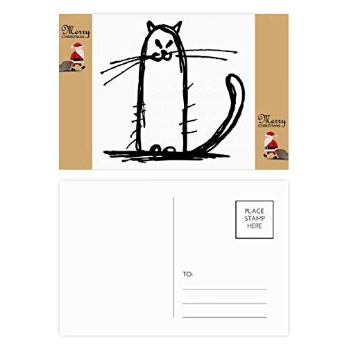Cartes de remerciement chat souriant noir pour messages d'anniversaire et fêtes