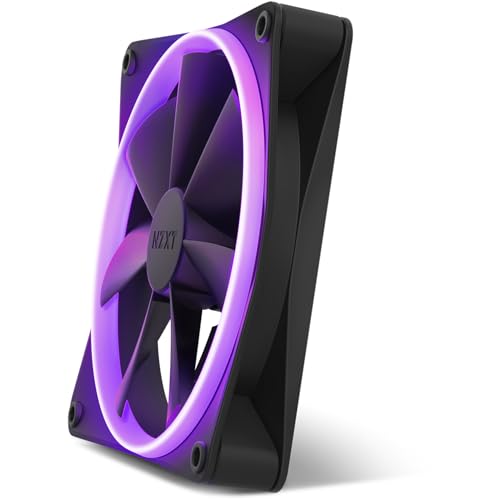 Image of NZXT F140 RGB Fans - RF-R14SF-B1 - Advanced Lighting Customization - Whisper Quiet Cooling - Single (Fan & Controller Required & NOT Included) - 140mm Fan - Black