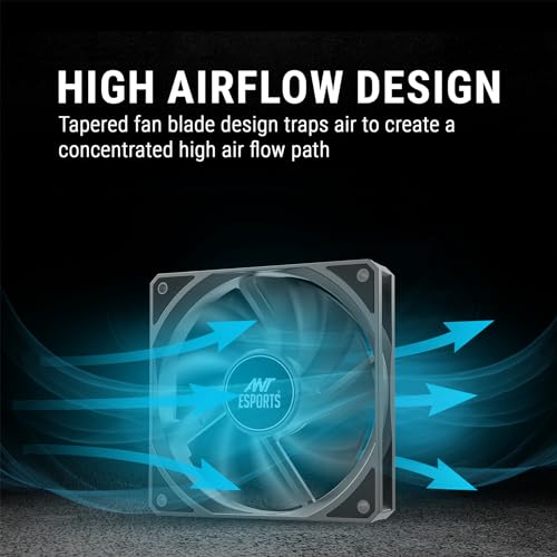Ant Esports Darkflow 120mm 3 IN 1 Case Fan Kit - Black, High Static Pressure, PWM Control, 1800 RPM, 73.6 CFM Airflow 3 41ohjs SdcL