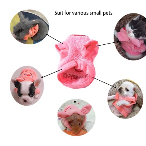 Anelekor 2 Pcs Pet Rabbit Clothes Pink Bunny Outfit For Rabbit Guinea Pig Costume With Bunny Ears Small Animals Vest Shirt For Kitten Ferret Mini Dog(A, 2S(Chest10.2‘’) #TOP5