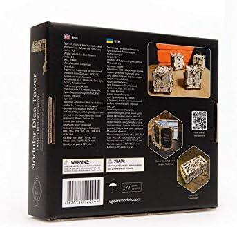 Mechanical UGEARS Wooden Puzzle Model Modular Dice Tower Construction Set