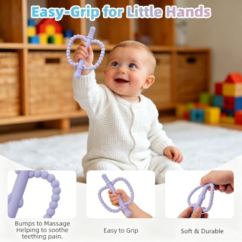 Fu Store Hollow Teether Tube Apple Shape Baby Teething Toy for Babies 0-36M - image 2
