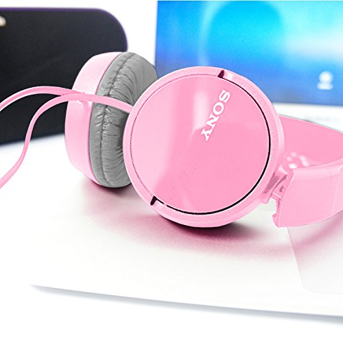 Sony Wired Over Ear Best Stereo Extra Bass Portable Foldable Headphones Headset For Apple Iphone Ipod/Samsung Galaxy / Mp3 Player / 3.5Mm Jack Plug Cell Phone (Rose) #TOP5