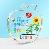 FLYAB Teacher Appreciation Gifts for Women - Thank You for Helping Me Grow & Learn Paperweight End of The Year Teacher Gift Retirement Back to School Graduation Gifts for Teachers Women Men