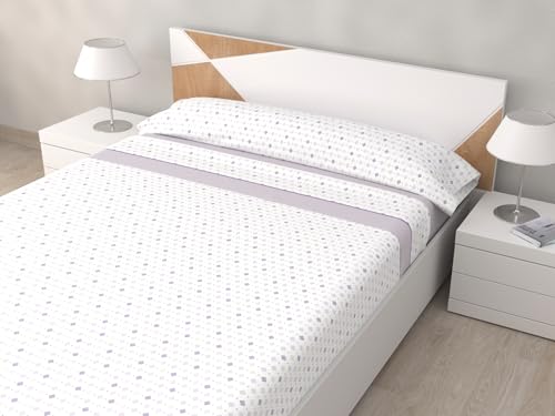 HM'S HOME'SECRET Juego de Sábanas de 100% Microfibra, 3 Piezas, Varios Modelos y Tamaños. (Emma Malva, Cama 90cm)
