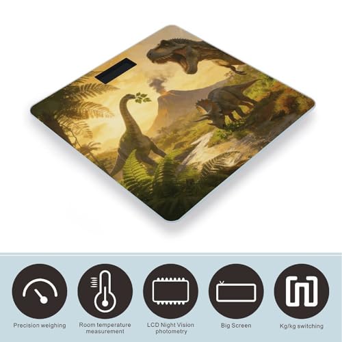 Báscula digital de baño con pantalla LED y plataforma de vidrio templado miniatura 3