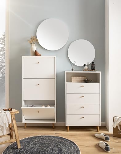 Meuble à chaussures blanc et meuble de rangement mince compact - 7