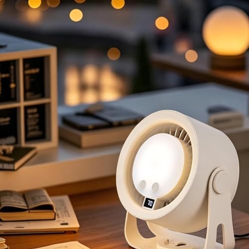 Ventilateur pour chambre silencieux rechargeable portable avec veilleuse contre la chaleur - 3