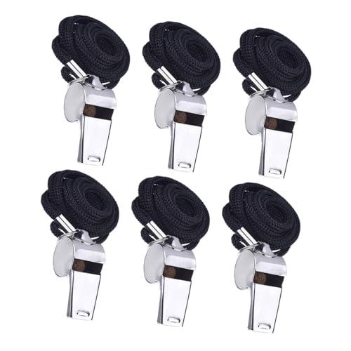 Silbatos de Acero Inoxidable con Sonido Fuerte y Señal de Emergencia 6pcs miniatura 1