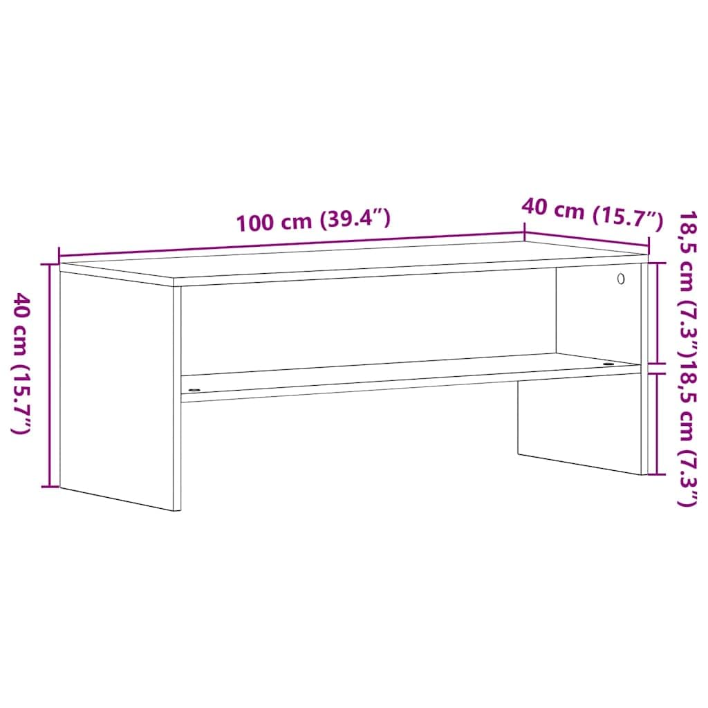 vidaXL Meuble TV chêne Noir 100x40x40 cm Bois d'ingénierie