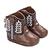 Karwuiio Toddler Baby Boys Girls Western Cowboy Boots First Walker Crib Shoes Soft Sole Non-Slip Moccasins Bootie (Coffee, 0_months-6_months)