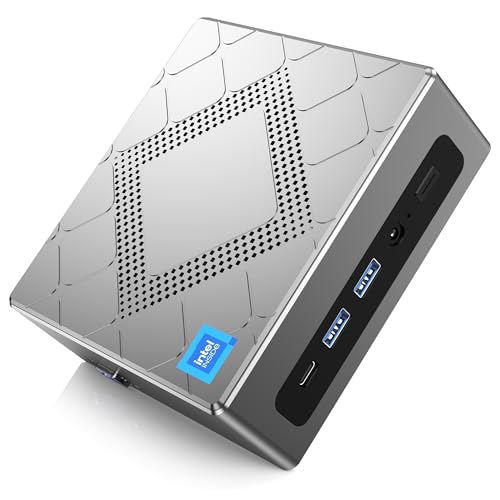 NiPoGi CK10 Mini PC Ïntel Core i5-12600H (12C/16T, up to 4.5GHz), 16GB DDR4 512GB NVME M.2 SSD Mini Desktop Computer W-11 Pro, Iris Xe Graphic, 2X HDMI + VGA 4K UHD Triple Screen, WiFi 6.