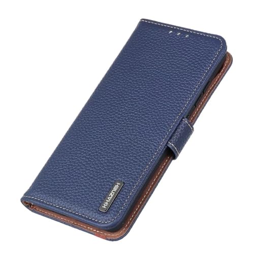 Étui cuir Samsung A56 5G bleu litchi, protection chic premium de haute qualité