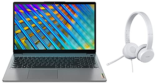 Image of Lenovo IdeaPad Slim 3 (2021) i3 11th Gen 15.6 inch (39.62cm) FHD Thin & Light Laptop (8GB /512GB SSD /W10 /MSO /2YrWarranty /Grey /1.65Kg), 82H800U5IN 110 Stereo USB-A Headset with Noice Cancellation