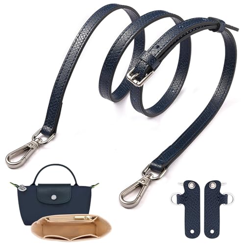 Correa de Cuero y Organizador para Bolso Longchamp Mini Mujer, Correas de Hombro Ajustable Correa de Repuesto para Bolso Bandolera y Organizador de Bolsos Fieltro para Long Champ Mini Bolso