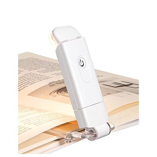 DEWENWILS USB Rechargeable Book Reading Light, Warm White, Brightness Adjustable for Eye-Protection, LED Clip on Book Lights, Portable Bookmark Light for Reading in Bed, Car