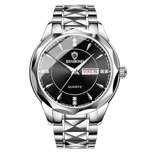 OIDEA Reloj Analógico Pareja Redond Reloj Cuarzo Hombre Agua Correa Acero Inoxidable Extraíble Luminoso Fechas Escala de Barras para Ocio Negocios Regalo OIDEA Reloj Analógico Pareja Redond Reloj Cuarzo Hombre Agua Correa Acero Inoxidable Extraíble Luminoso Fechas Escala de Barras para Ocio Negocios Regalo