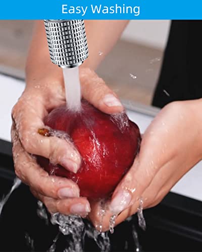 Hibbent Faucet Aerator, 360 Degree Swivel Kitchen Sink Faucet Aerator, Dual-Function Bathroom 2-Flow Sprayer Faucet Head, Faucet Replacement Part, 55/64 Inch-27Uns Female Thread-Chrome #TOP5