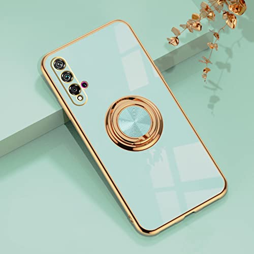 Compatible With Huawei Nova 5T Case Silicone Shockproof Huawei Nova 5T Phone Cases For Women Anti-Scratch Cute Tpu Protective Case With Ring (Huawei Nova 5T, Green) #TOP1