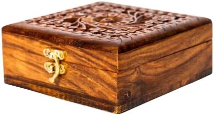 ZEDANU Handmade Wooden Jewelry Box Organizer Wooden Trinket Keepsake Jewellery Storage Box Multipurpose Organizer Chest Great Gift For Your Loved Ones