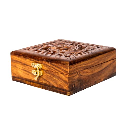 Zedanu Handmade Wooden Jewelry Box Organizer Wooden Trinket Keepsake Jewellery Storage Box Multipurpose Organizer Chest Great Gift For Your Loved Ones #TOP2