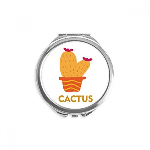 Miroir de poche cactus orange ultra fin et design de plante en pot