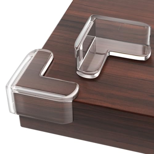 AlmaLuna® | 20x Eckenschutz - Transparente Kantenschutz-Pads aus weichen Gummi – Extra starker Acrylkleber – Sicherer Kinderkantenschutz – Baby Sicherheitsset für Möbel & Tische