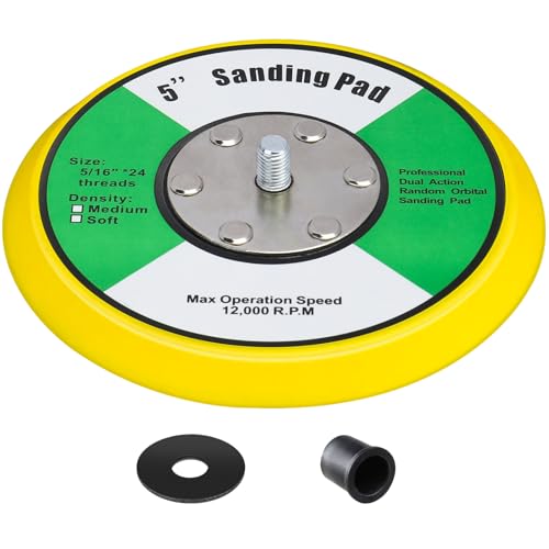 MOGRQAP Schleifteller 125 mm für Exzenterschleifer, 5/16\-24 Gewinde, Klett Polierteller Ersatz 5 Zoll Schleifer-Stützteller für Schleifmaschinen Polieren Holz Metall (Max. 12.000 U/min)