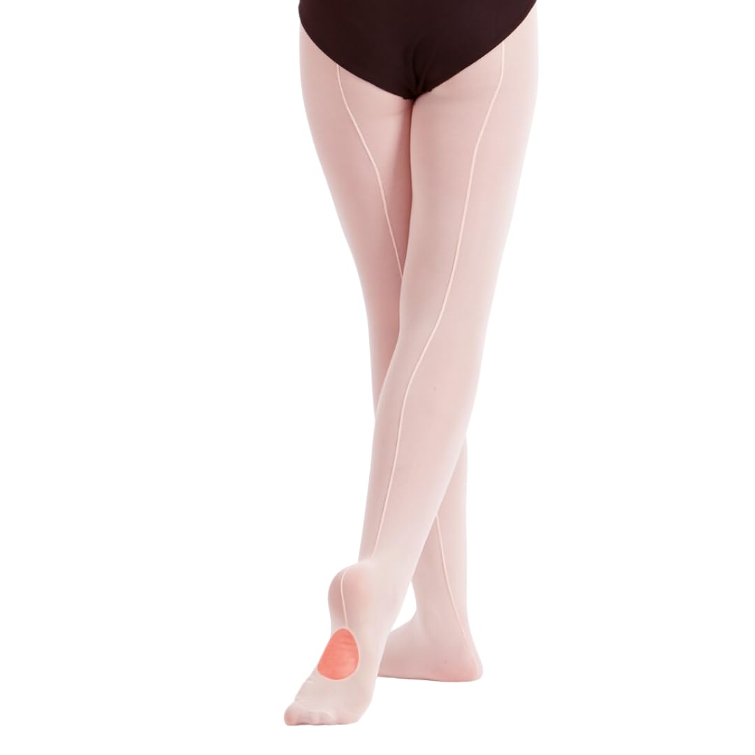 Silky Dance Women's Pink High Performance Convertible Seamed Dance Ballet Tights - Large