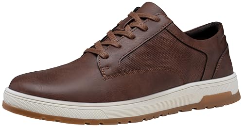 Jousen Mens Casual Shoes Retro Men's Fashion Sneakers Simple Oxford Dress for Men (AMY5118A Darkbrown 11)