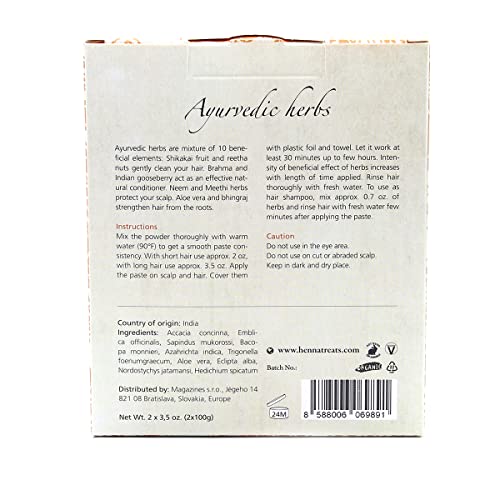 Ayurvedic Herbs Powder - Hair Mask & Gentle Shampoo - Fresh And Pure Organic - 7 Ounce - Indian Natural Hair Care #TOP2