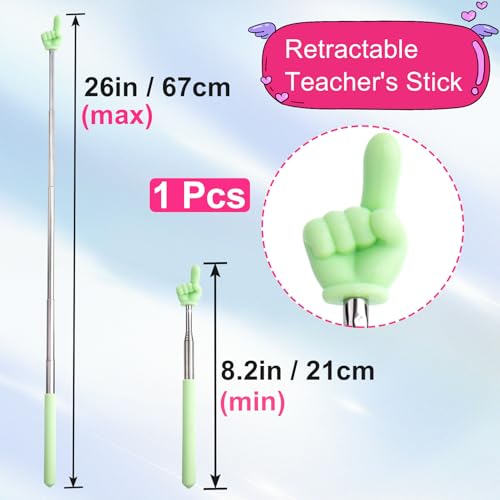 Pndeyo Ponteiros retráteis para professores, mini bastão portátil de ponteiro, lindo bastão de dedo
