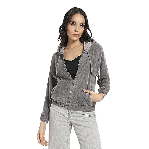 Image of Campus Sutra Women Cotton Hooded Neck Sweatshirt